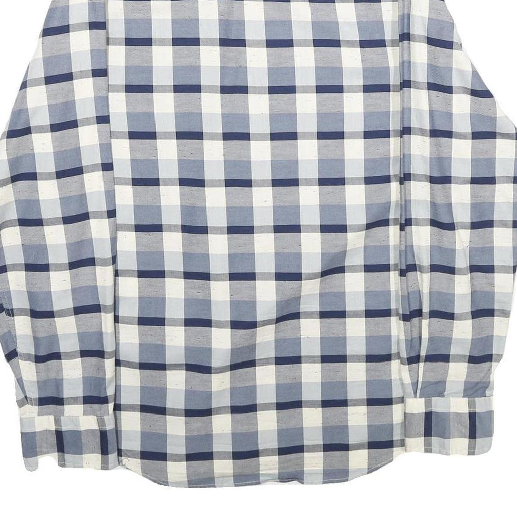 NAUTICA Mens Blue & White Check Shirt XL Button Down Cotton Long Sleeve Casual