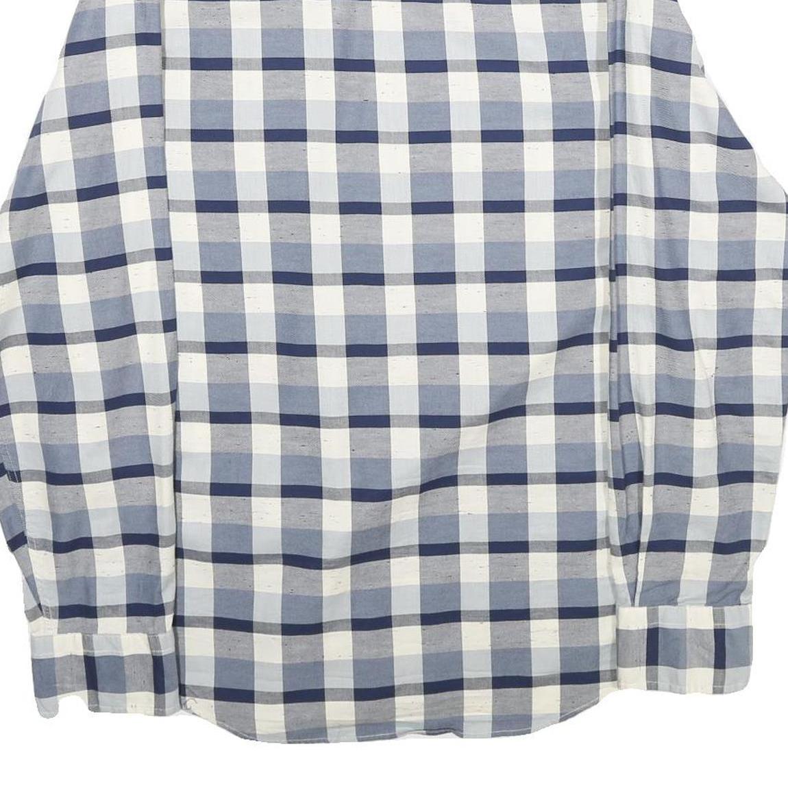 NAUTICA Mens Blue & White Check Shirt XL Button Down Cotton Long Sleeve Casual