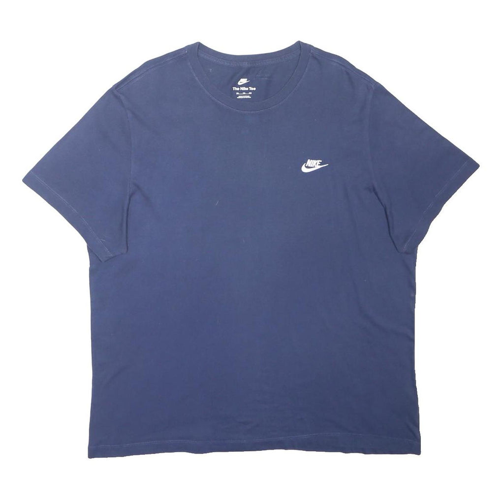 NIKE Mens Blue Crew Neck Short Sleeve Classic T-Shirt 2XL Cotton Blend
