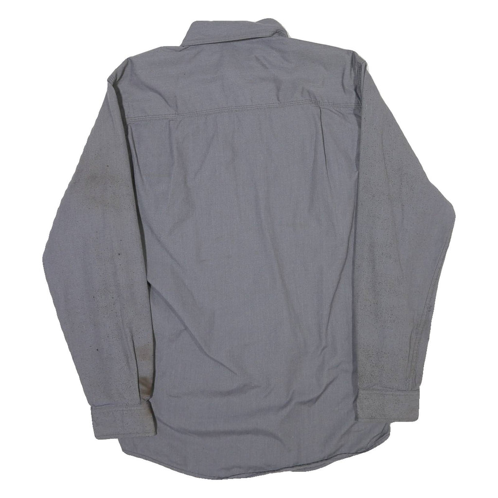 CARHARTT Mens Grey Plain Work Shirt S Button-Down Collar Long Sleeve Durable