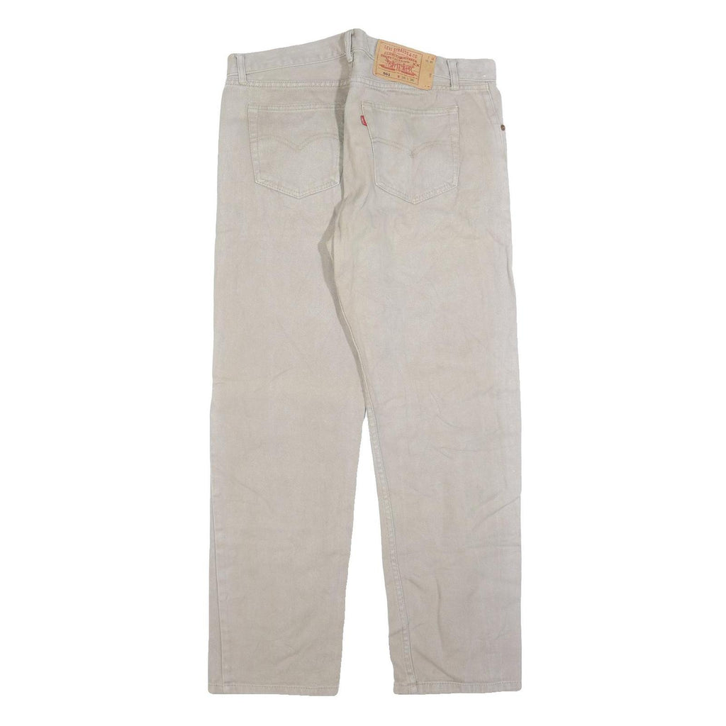 LEVI'S 501 Mens Grey Regular Straight Denim Cotton Light W34 L30 Button Fly