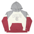 CHAMPION Womens Grey & Cream & Maroon Carolina Pullover Hoodie L Cotton Blend