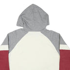 CHAMPION Womens Grey & Cream & Maroon Carolina Pullover Hoodie L Cotton Blend
