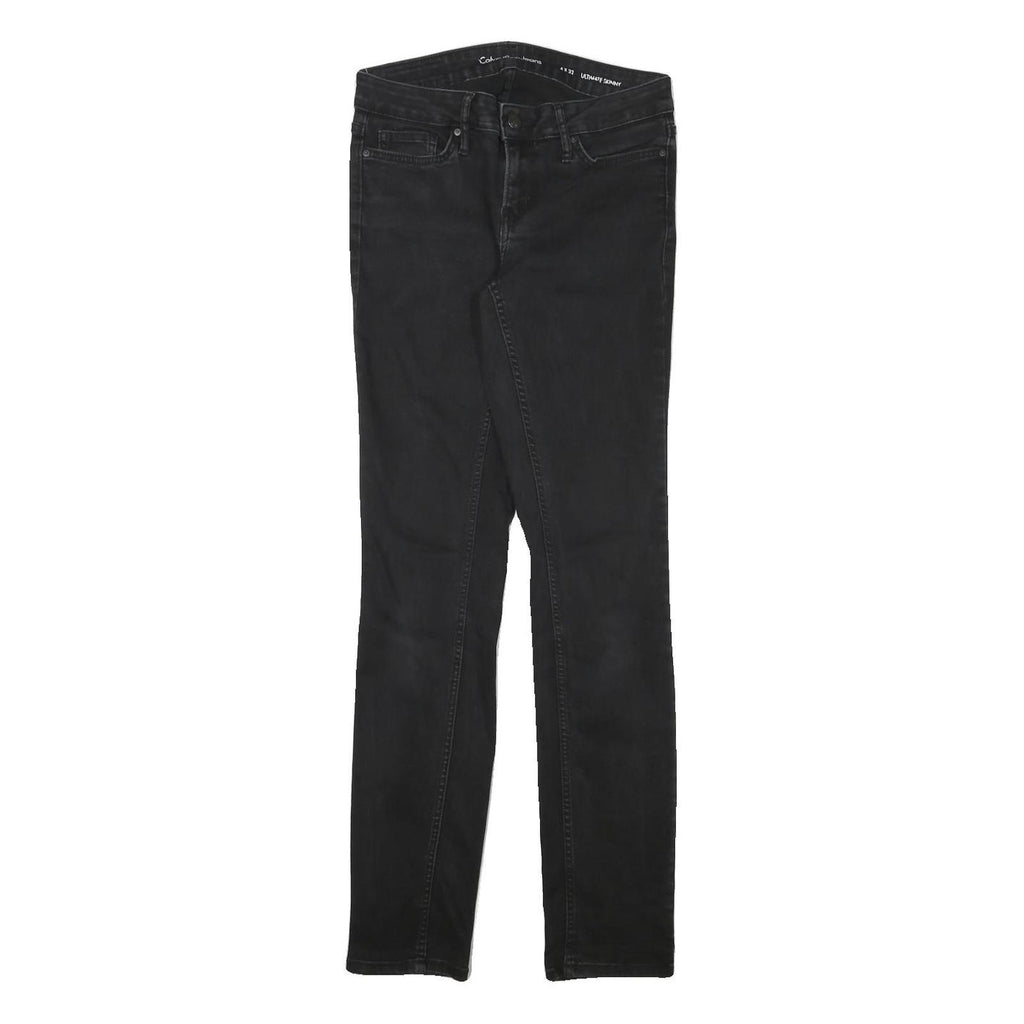 CALVIN KLEIN JEANS Womens Slim Black Skinny Denim Dark W28 L32 Stretch Denim