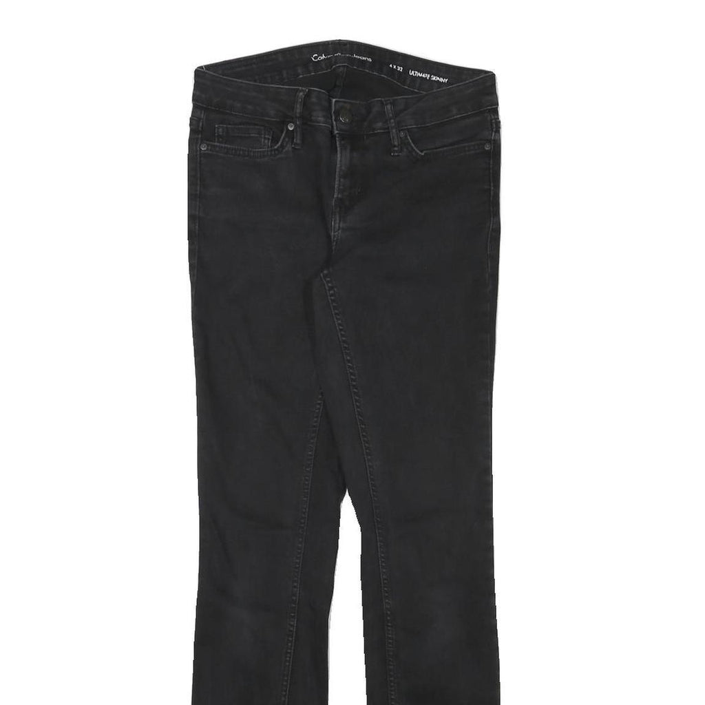 CALVIN KLEIN JEANS Womens Slim Black Skinny Denim Dark W28 L32 Stretch Denim