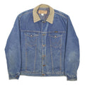 WRANGLER Mens Blue Denim Button Jacket L Cotton Blend Classic Retro