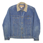 WRANGLER Mens Blue Denim Button Jacket L Cotton Blend Classic Retro