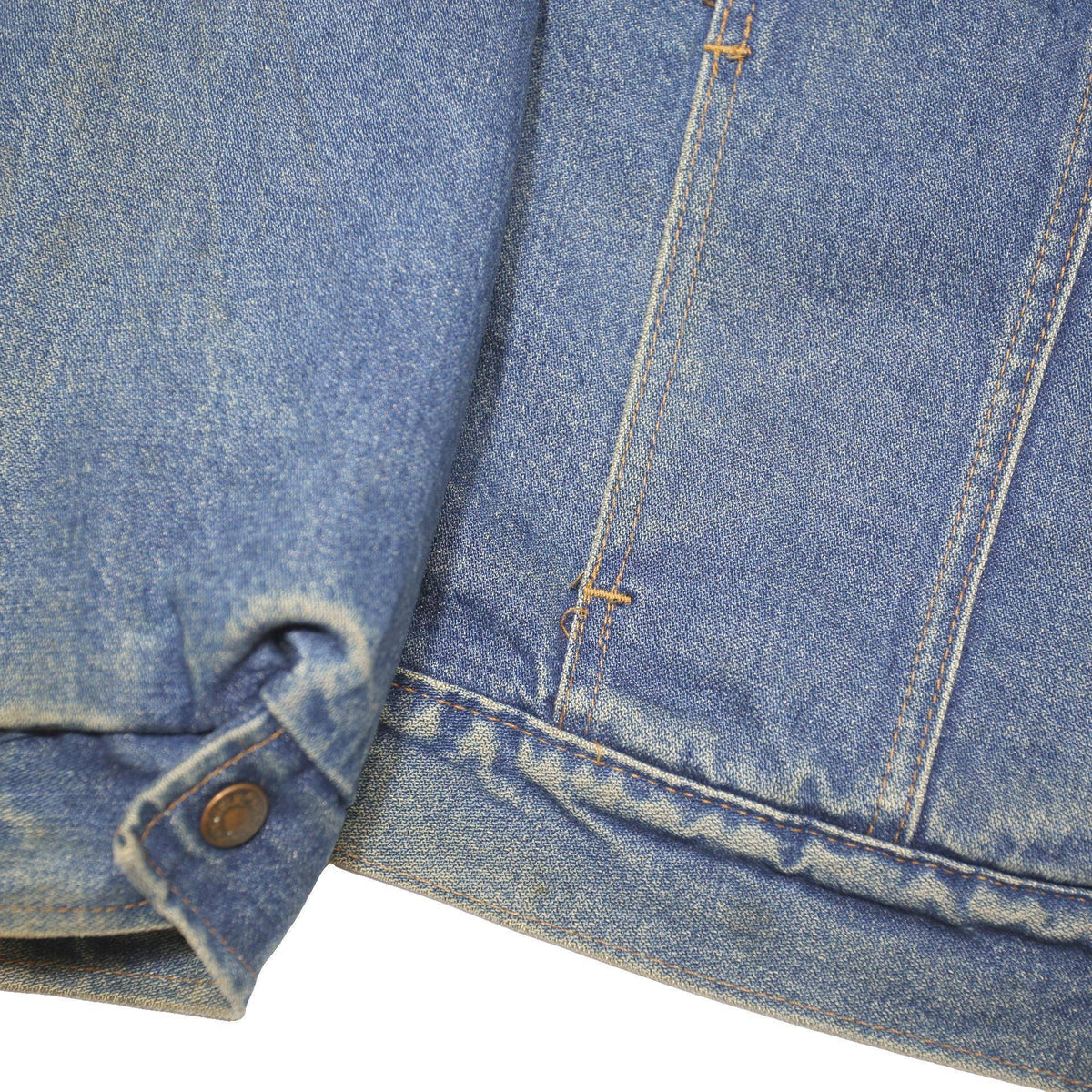 WRANGLER Mens Blue Denim Button Jacket L Cotton Blend Classic Retro