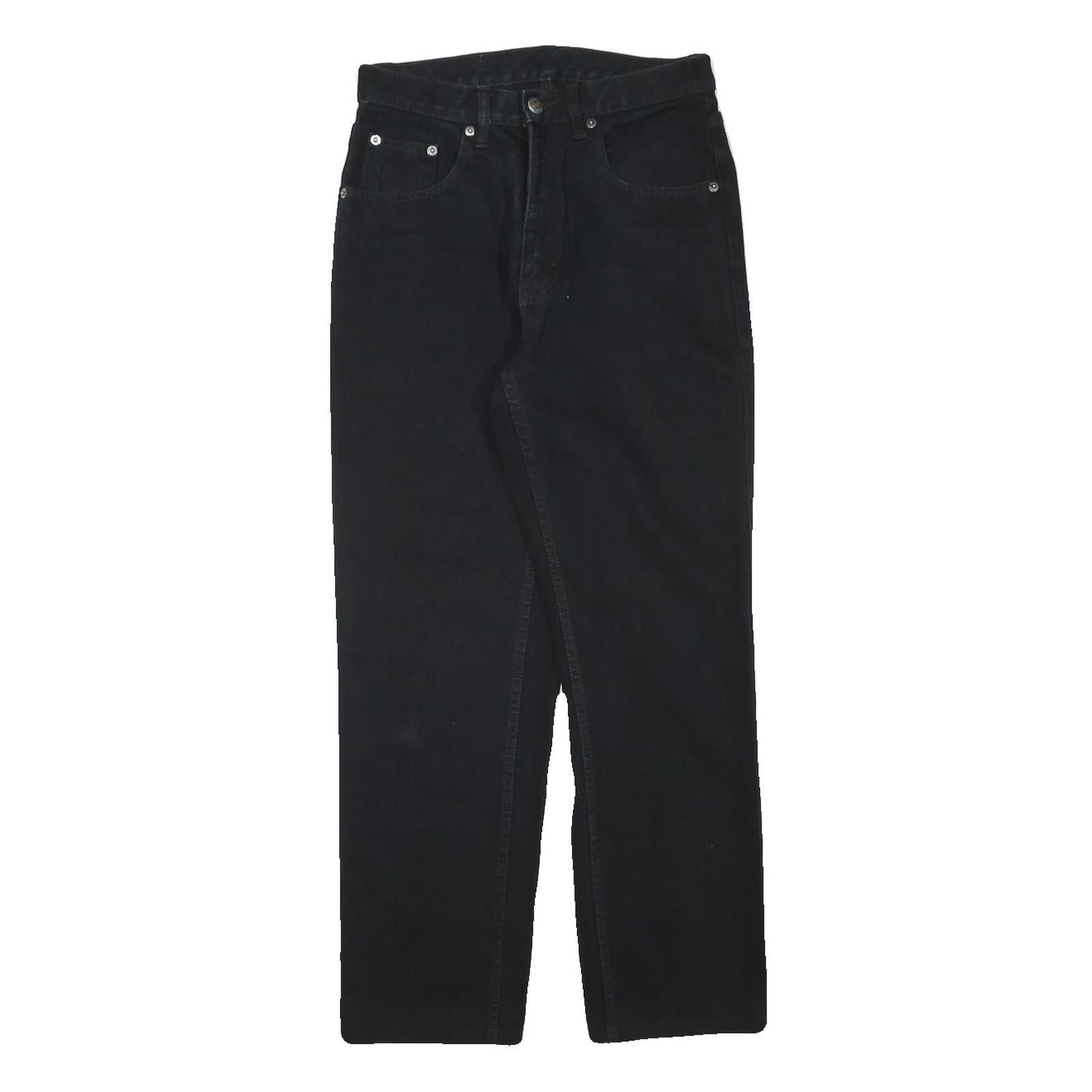 TEDDYS Womens Black Regular Straight Denim Jeans Cotton Blend W26 L27 Zip