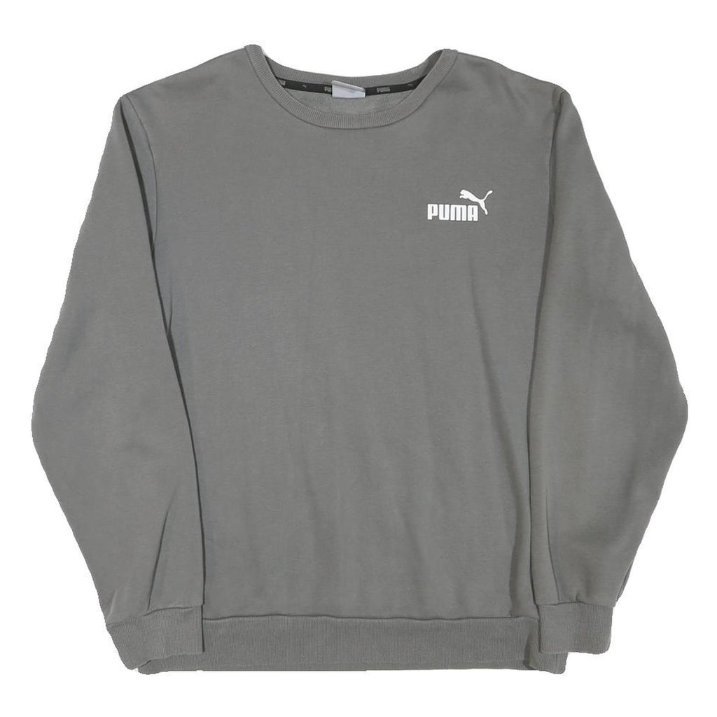 PUMA Mens Grey Cotton Blend Crew Neck M Sweatshirt Logo Print
