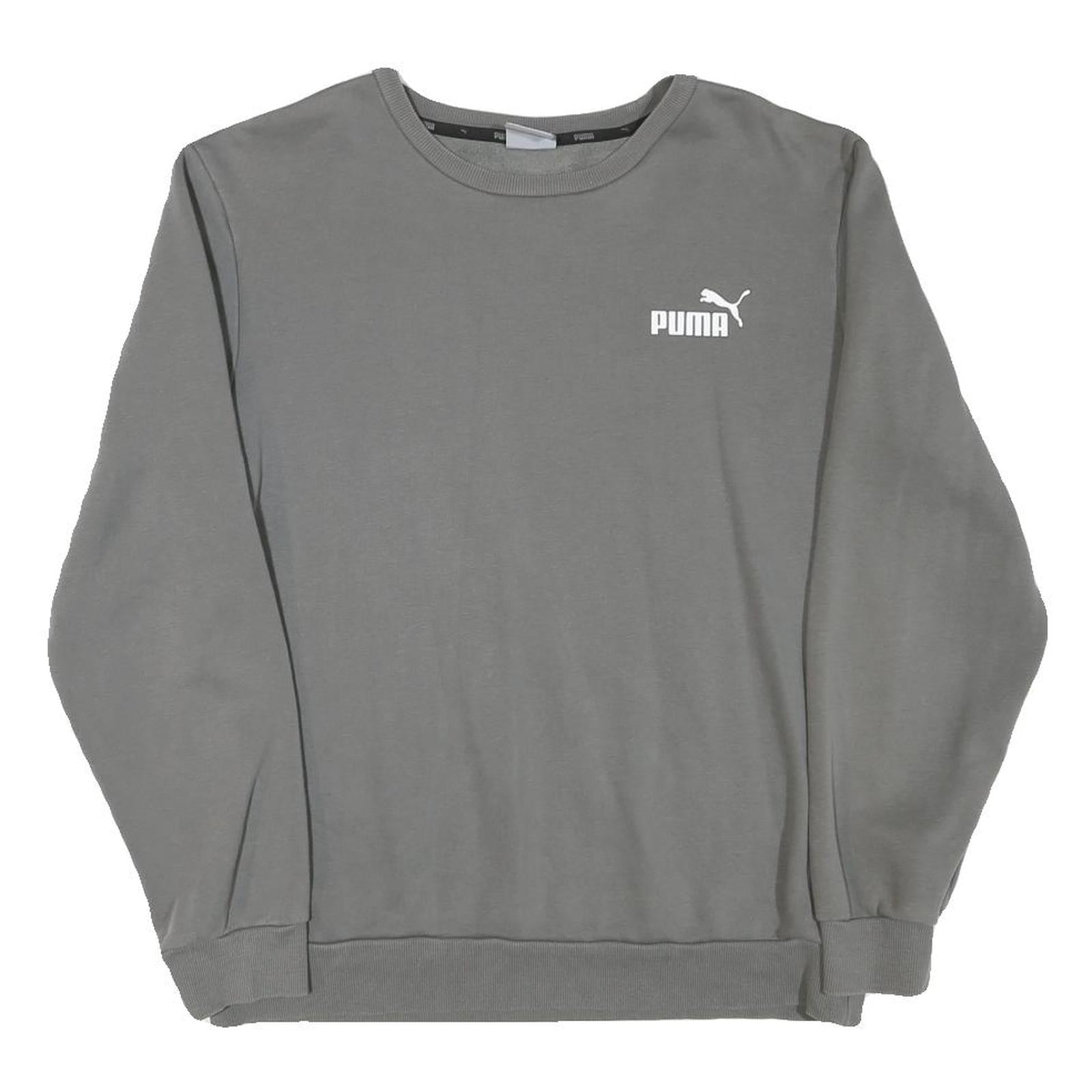 PUMA Mens Grey Cotton Blend Crew Neck M Sweatshirt Logo Print