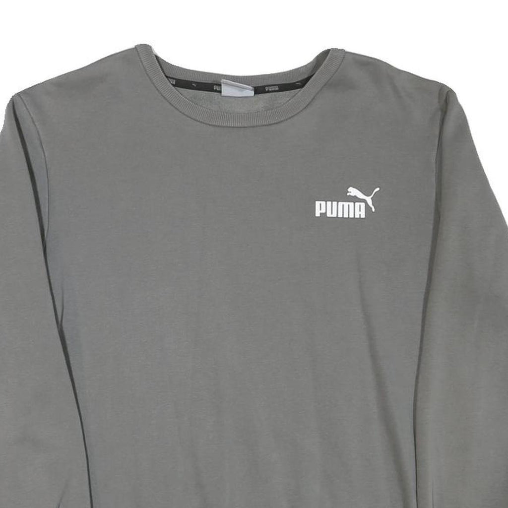 PUMA Mens Grey Cotton Blend Crew Neck M Sweatshirt Logo Print