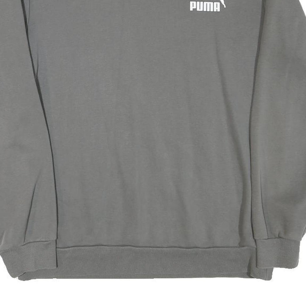 PUMA Mens Grey Cotton Blend Crew Neck M Sweatshirt Logo Print