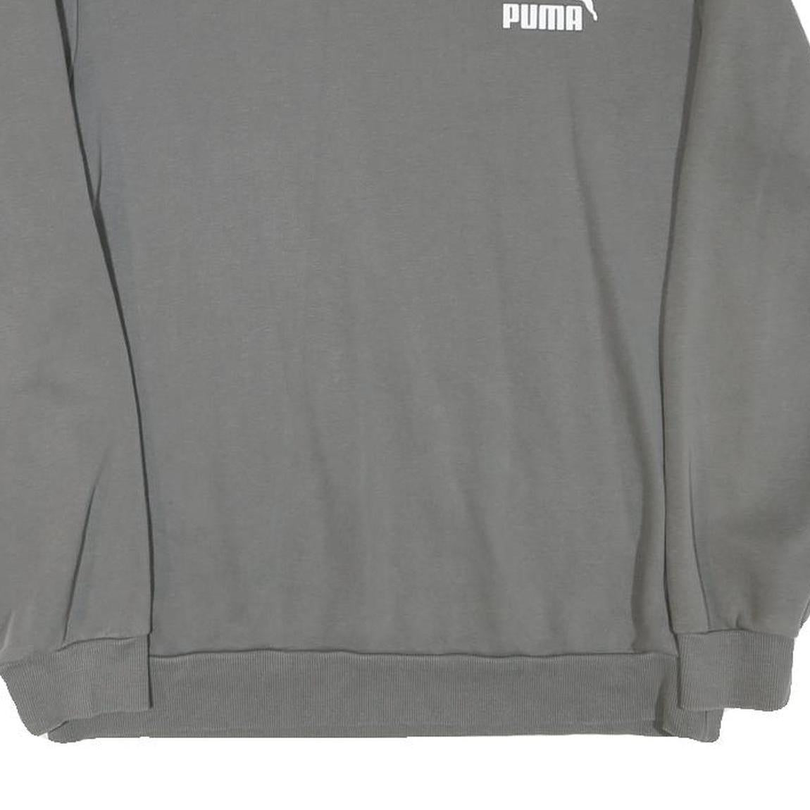 PUMA Mens Grey Cotton Blend Crew Neck M Sweatshirt Logo Print