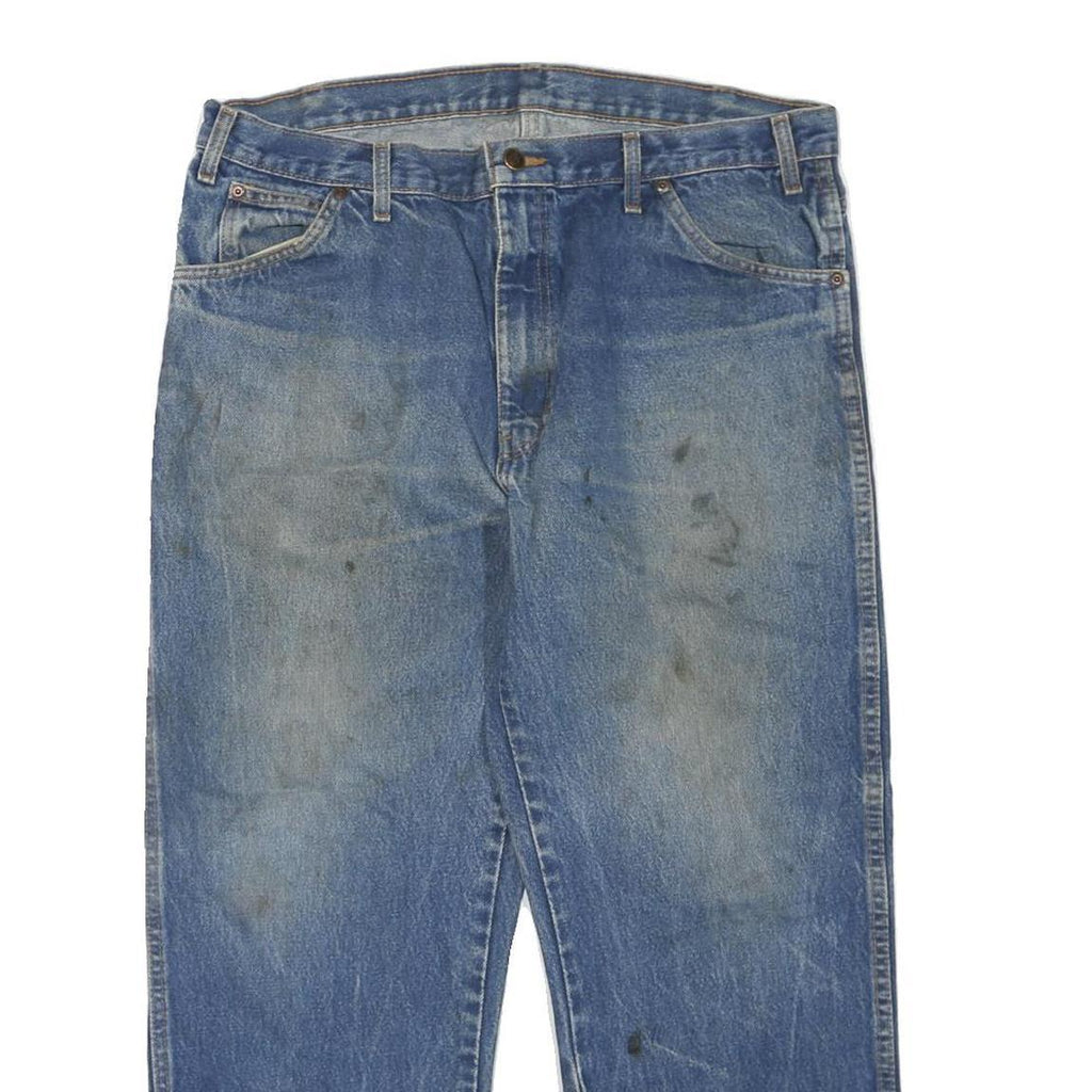 DICKIES Mens Blue Regular Fit Straight Denim Jeans W36 L26 Workwear Zip Closure