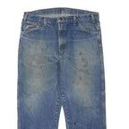 DICKIES Mens Blue Regular Fit Straight Denim Jeans W36 L26 Workwear Zip Closure