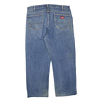 DICKIES Mens Blue Regular Fit Straight Denim Jeans W36 L26 Workwear Zip Closure