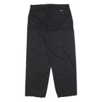 DICKIES Mens Cotton Blend Black Relaxed Cargo Trousers W33 L29 Workwear Zip