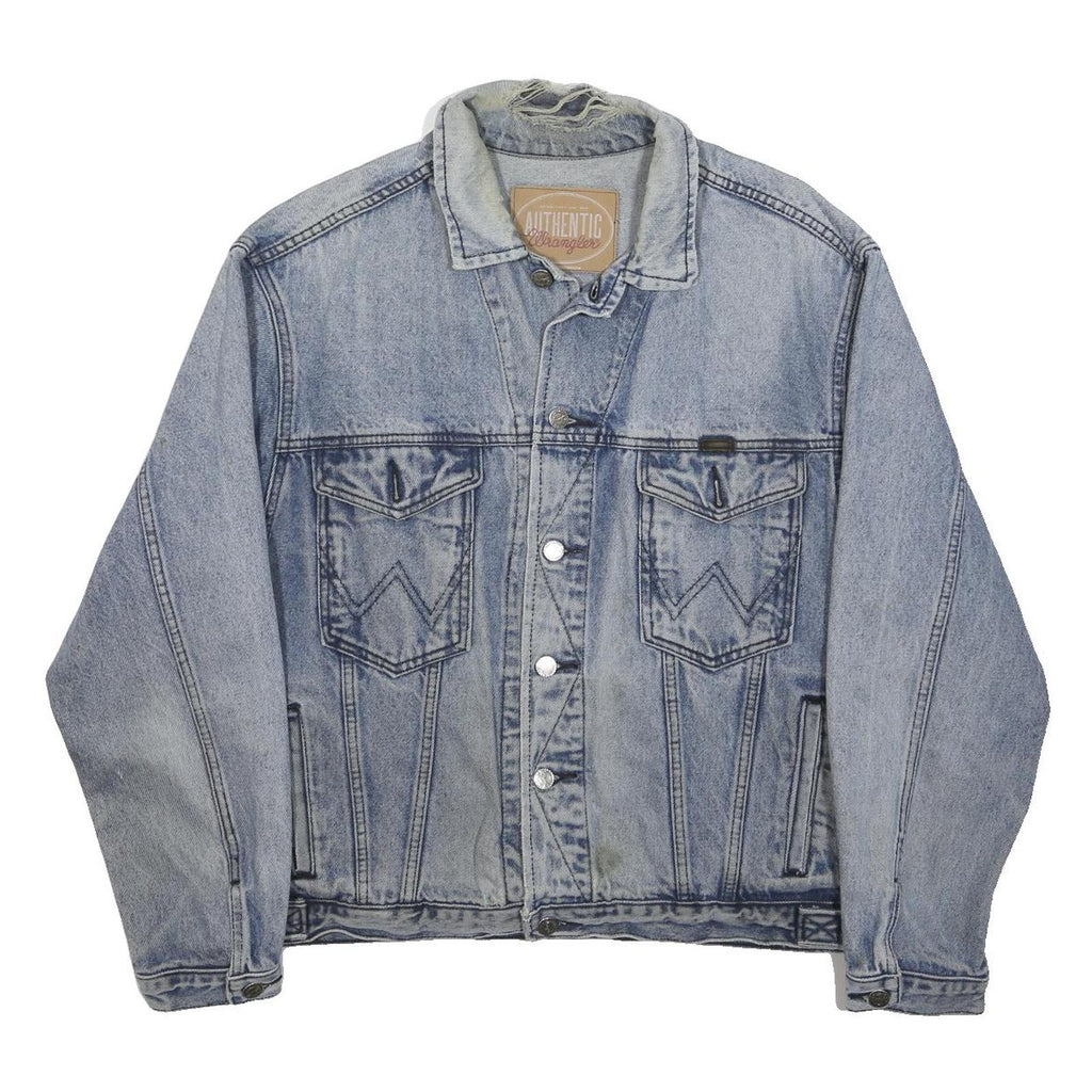 WRANGLER Mens Blue Denim Button Jacket M Classic Casual Vintage Style