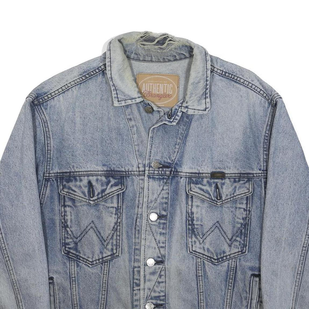 WRANGLER Mens Blue Denim Button Jacket M Classic Casual Vintage Style