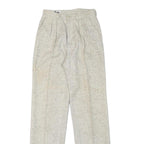 SYM Womens Wool Blend Beige Regular Fit Trousers W24 L32 Smart Comfort