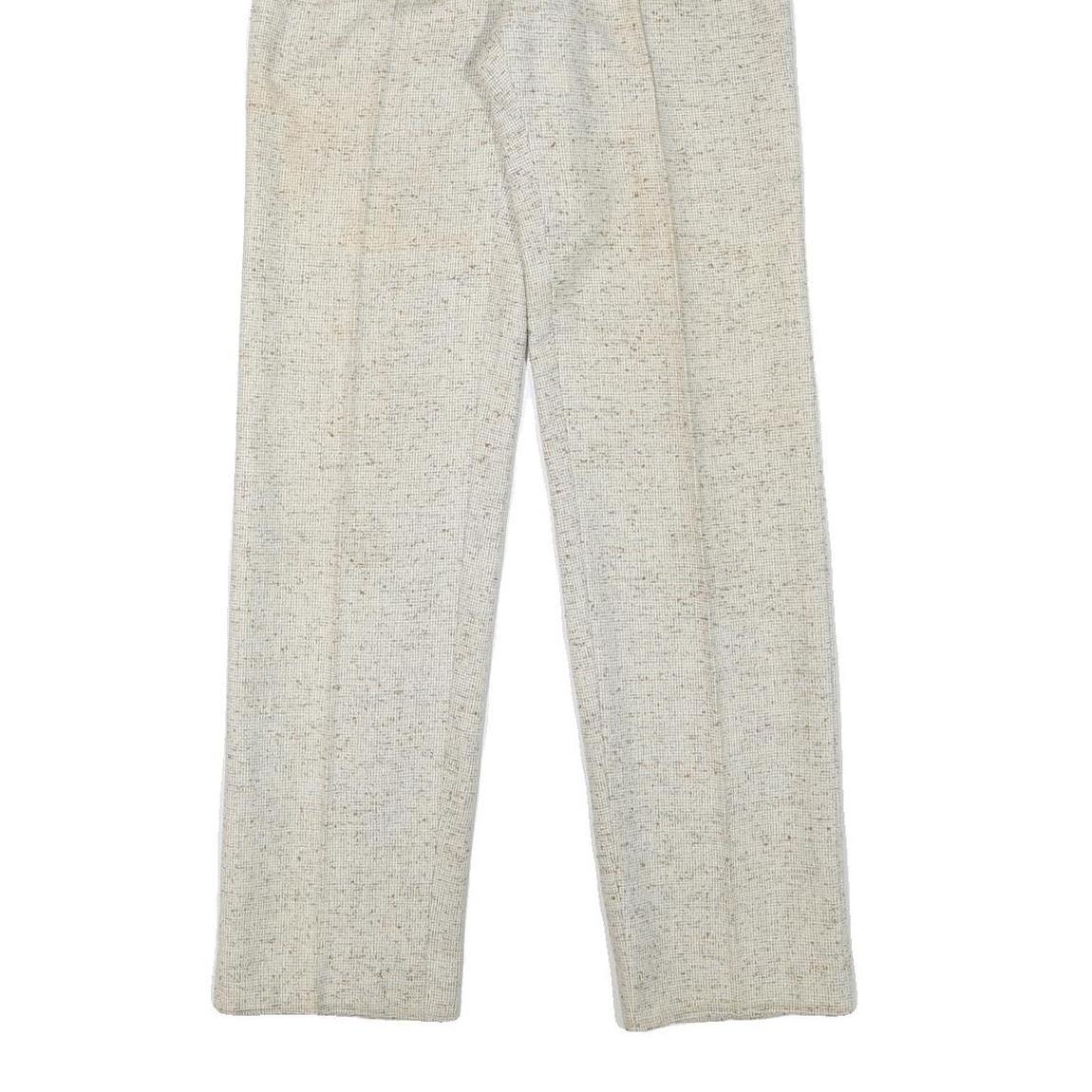 SYM Womens Wool Blend Beige Regular Fit Trousers W24 L32 Smart Comfort