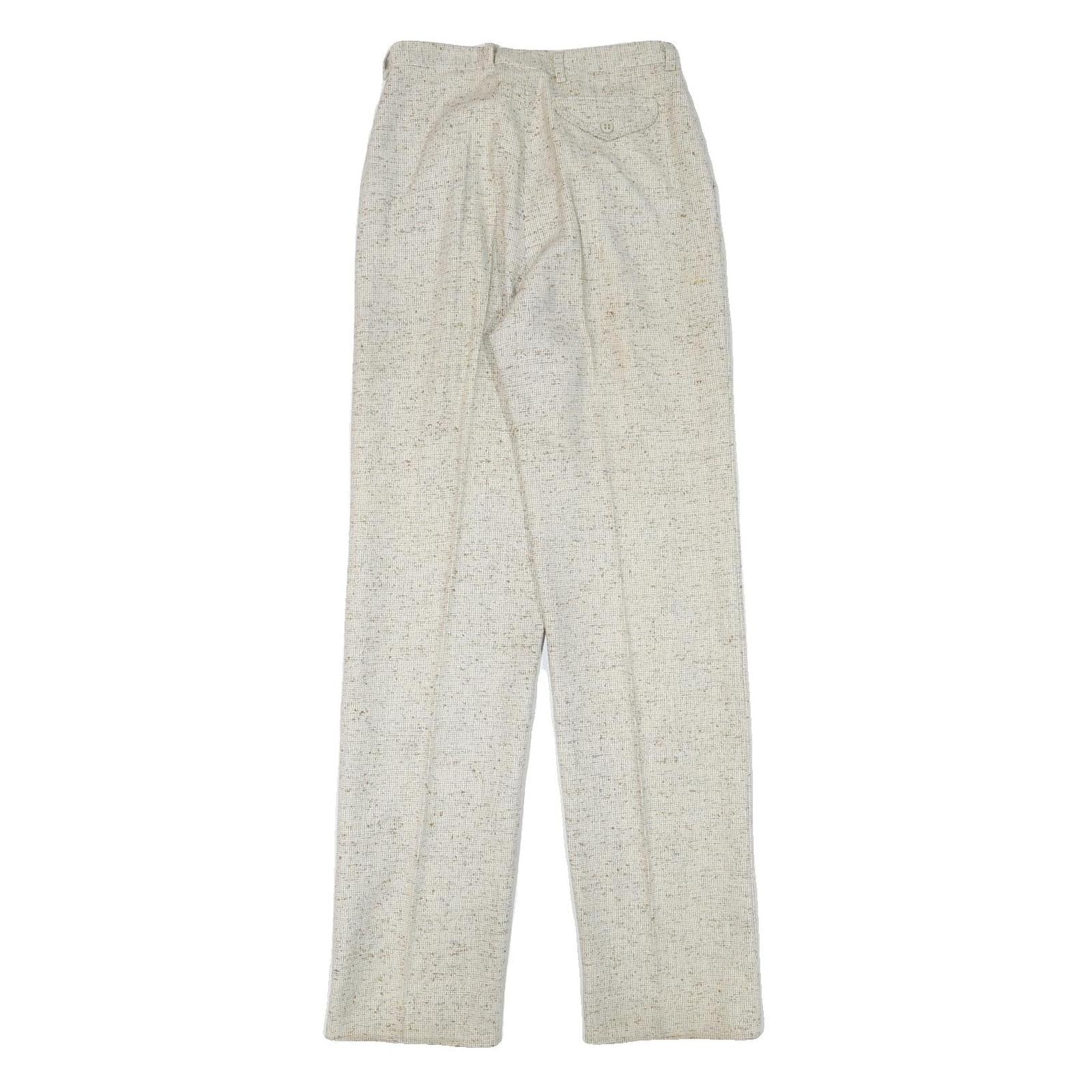 SYM Womens Wool Blend Beige Regular Fit Trousers W24 L32 Smart Comfort