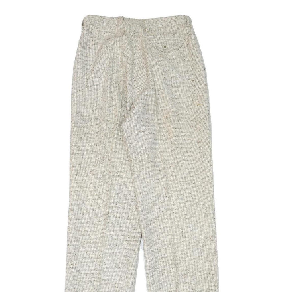 SYM Womens Wool Blend Beige Regular Fit Trousers W24 L32 Smart Comfort