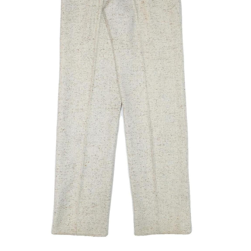 SYM Womens Wool Blend Beige Regular Fit Trousers W24 L32 Smart Comfort