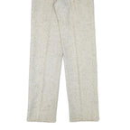 SYM Womens Wool Blend Beige Regular Fit Trousers W24 L32 Smart Comfort