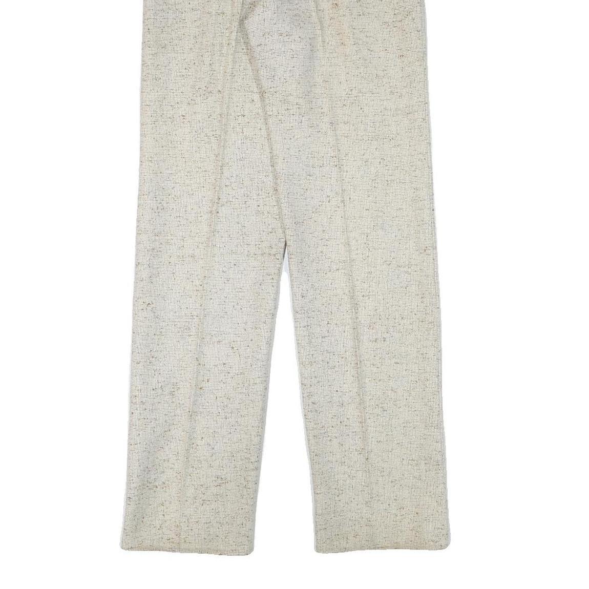 SYM Womens Wool Blend Beige Regular Fit Trousers W24 L32 Smart Comfort