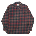 LEVI'S Mens Red & Navy Check Shirt L Cotton Classic Flannel Lightweight