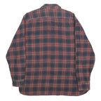 LEVI'S Mens Red & Navy Check Shirt L Cotton Classic Flannel Lightweight