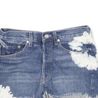 EDWIN Womens Denim Blue Tie-Dye Casual Shorts S W28 Summer Distressed