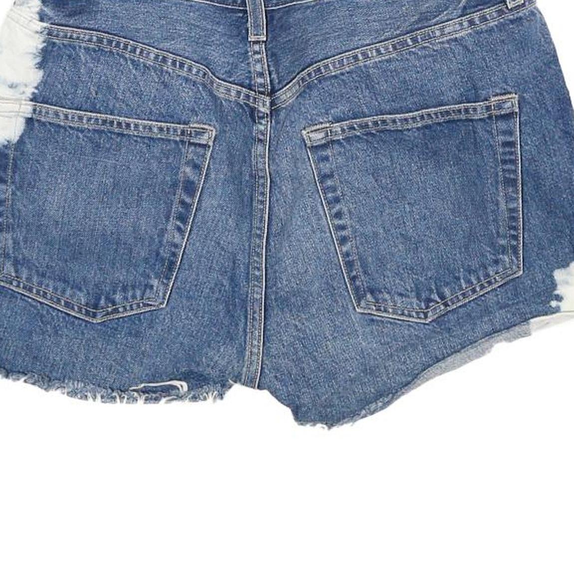 EDWIN Womens Denim Blue Tie-Dye Casual Shorts S W28 Summer Distressed