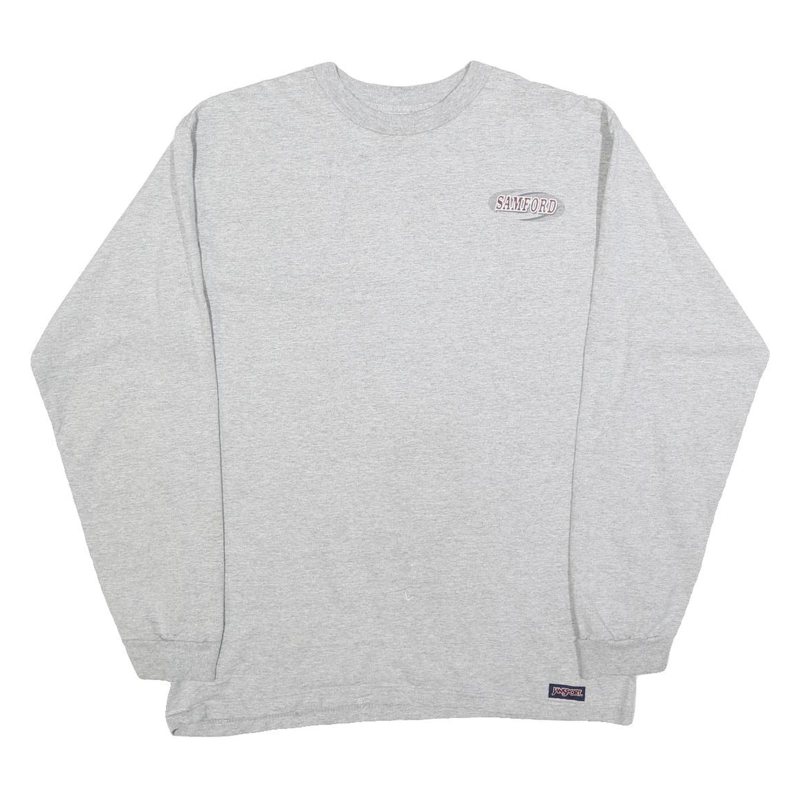 JANSPORT Mens Grey Samford University Long Sleeve Crew Neck T-Shirt M Cotton