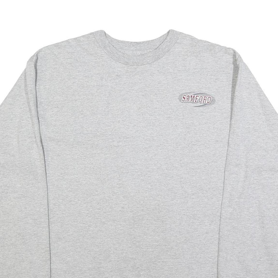 JANSPORT Mens Grey Samford University Long Sleeve Crew Neck T-Shirt M Cotton