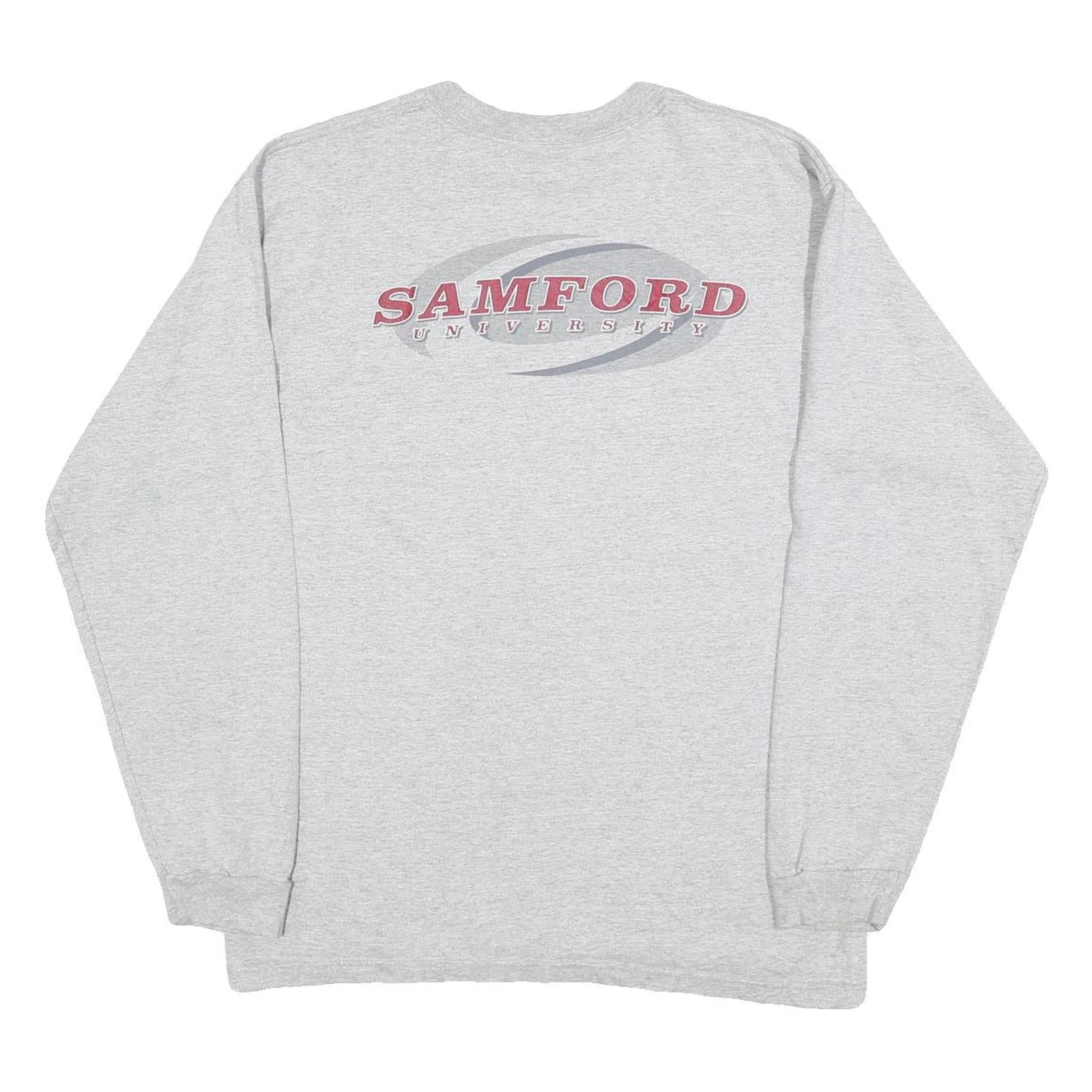 JANSPORT Mens Grey Samford University Long Sleeve Crew Neck T-Shirt M Cotton