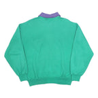 SERGIO TACCHINI Mens Green & Purple Polo Collar M Cotton Blend Sweatshirt Casual