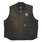 CARHARTT Mens Black & Brown Workwear Jacket 2XL Cotton Zip Relaxed Fit