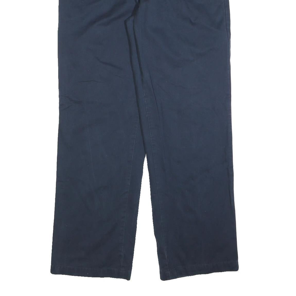 TOMMY HILFIGER Mens Cotton Blend Navy Regular Straight Trousers W33 L32