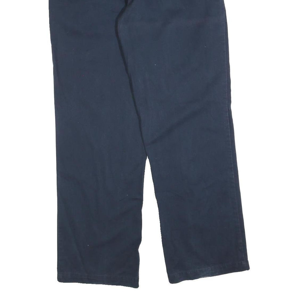 TOMMY HILFIGER Mens Cotton Blend Navy Regular Straight Trousers W33 L32