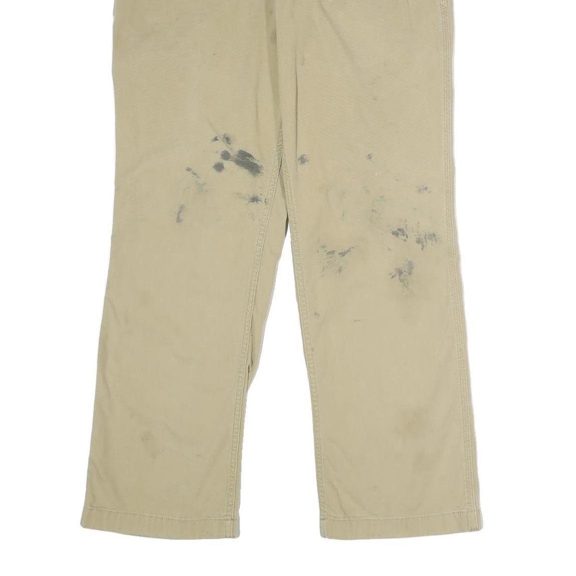 CARHARTT Mens Cotton Blend Beige Relaxed Straight Trousers W32 L30 Workwear