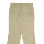 CARHARTT Mens Cotton Blend Beige Relaxed Straight Trousers W32 L30 Workwear