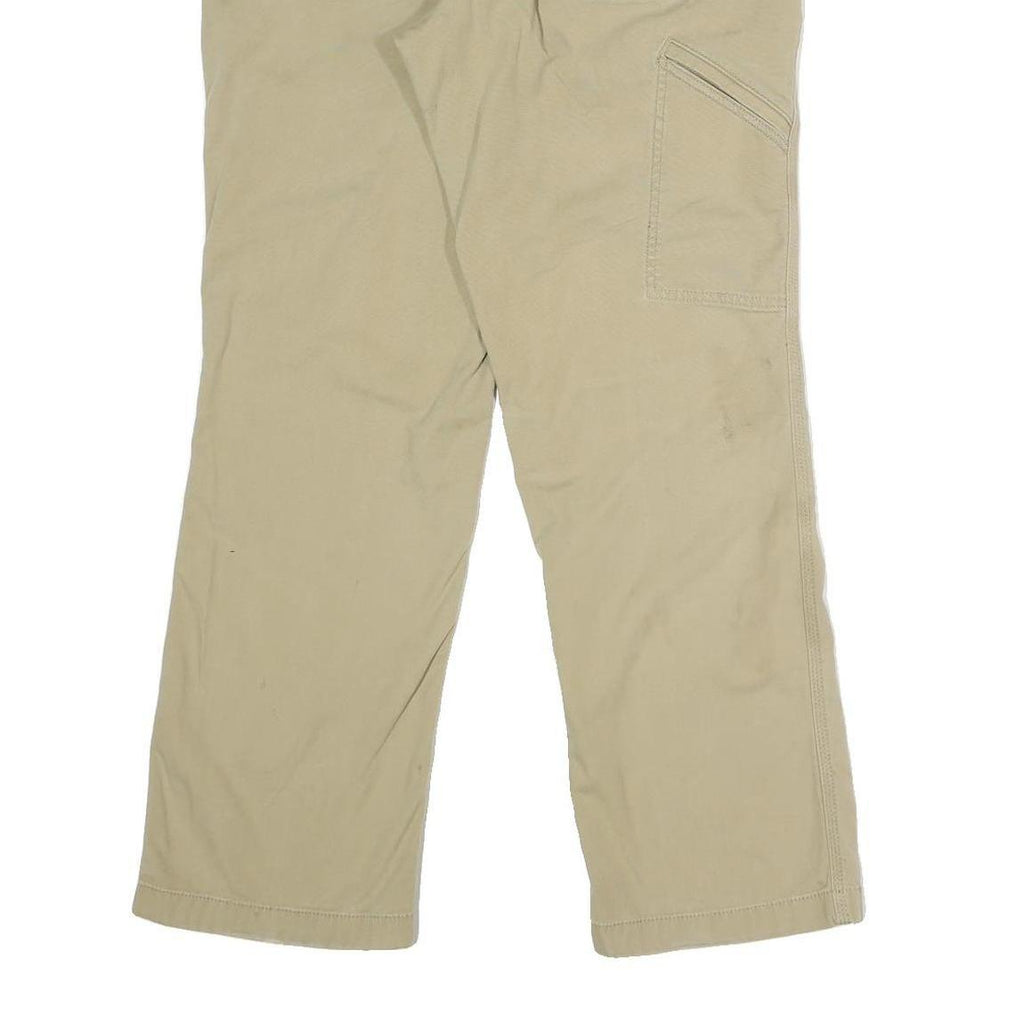 CARHARTT Mens Cotton Blend Beige Relaxed Straight Trousers W32 L30 Workwear