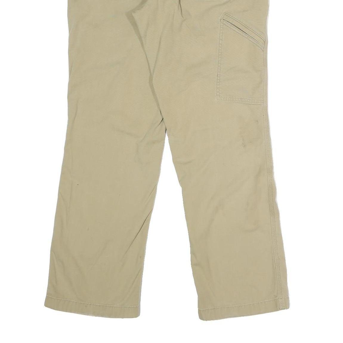 CARHARTT Mens Cotton Blend Beige Relaxed Straight Trousers W32 L30 Workwear