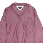 TOMMY HILFIGER Womens Red Casual Cotton Shirt M Long Sleeve Button Shirt