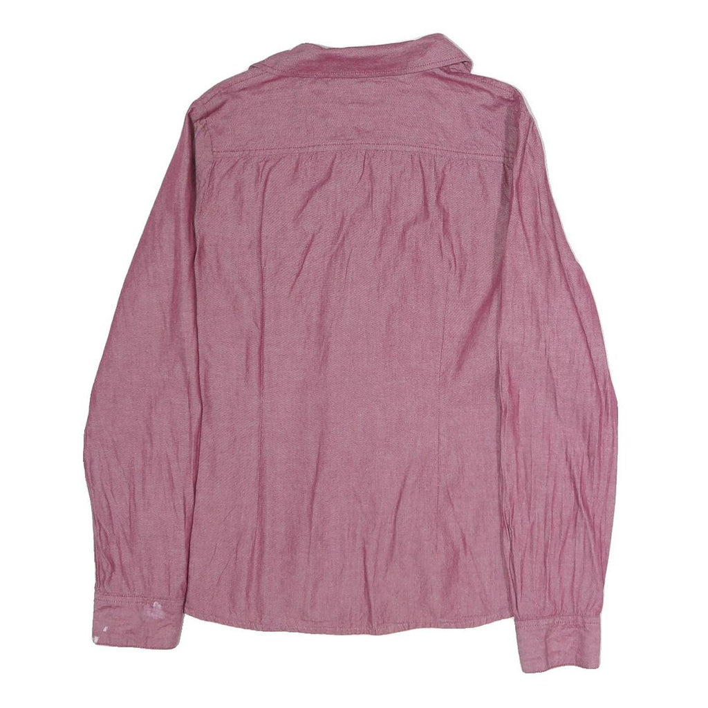 TOMMY HILFIGER Womens Red Casual Cotton Shirt M Long Sleeve Button Shirt