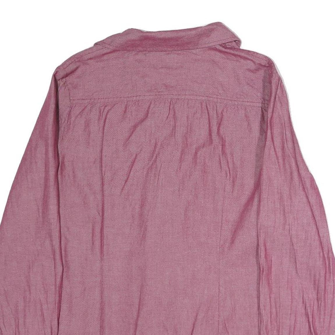 TOMMY HILFIGER Womens Red Casual Cotton Shirt M Long Sleeve Button Shirt