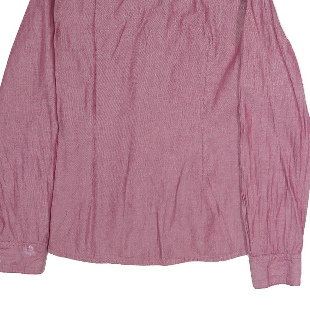 TOMMY HILFIGER Womens Red Casual Cotton Shirt M Long Sleeve Button Shirt